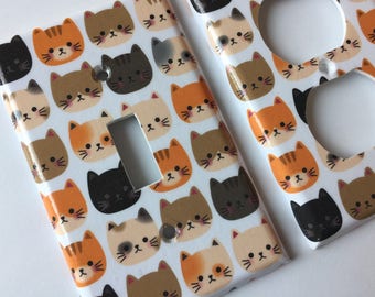 Cat Light Switch Plate Cover, Cute Kitten Decor