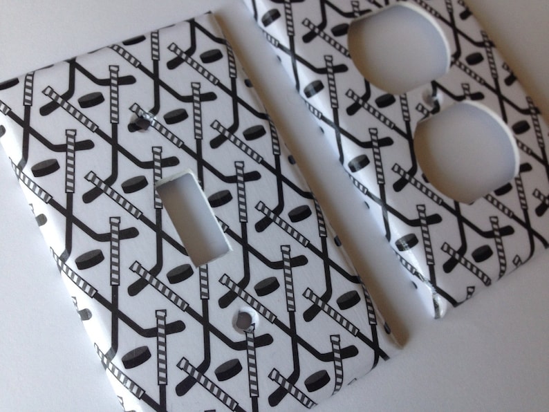 Hockey Single Light Switch Cover/ Hockey Bedroom Decor / Etsy Canada