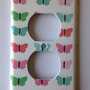 Butterfly Single Light Switch Plate Cover / Aqua Pink Decor / Butterfly ...