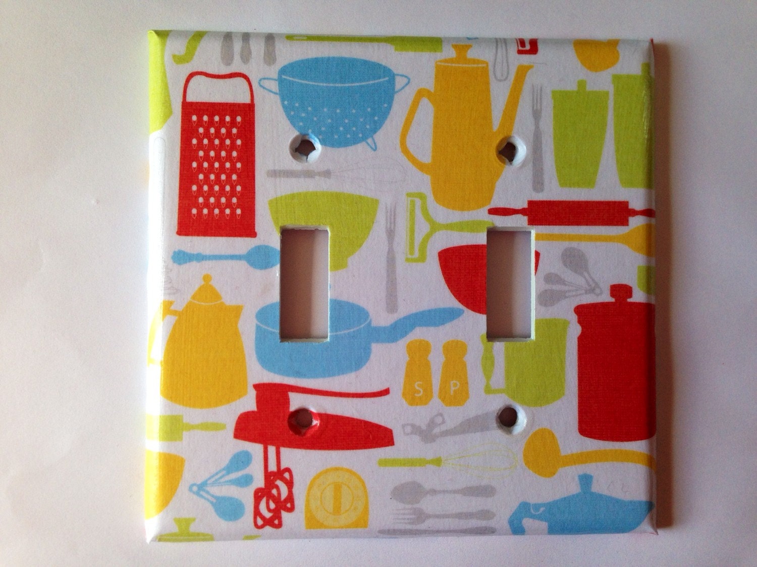 Retro Kitchen Decor Kitchen Light Switch Plate Cover Red Etsy