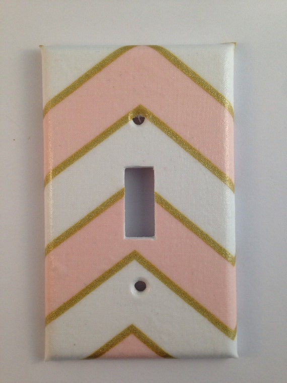 Metallic Gold Pink White Light Switch Plate Cover Gold Home Decor Gold Bedroom Gold Nursery Decor Baby Gift Blush Bathroom Decor
