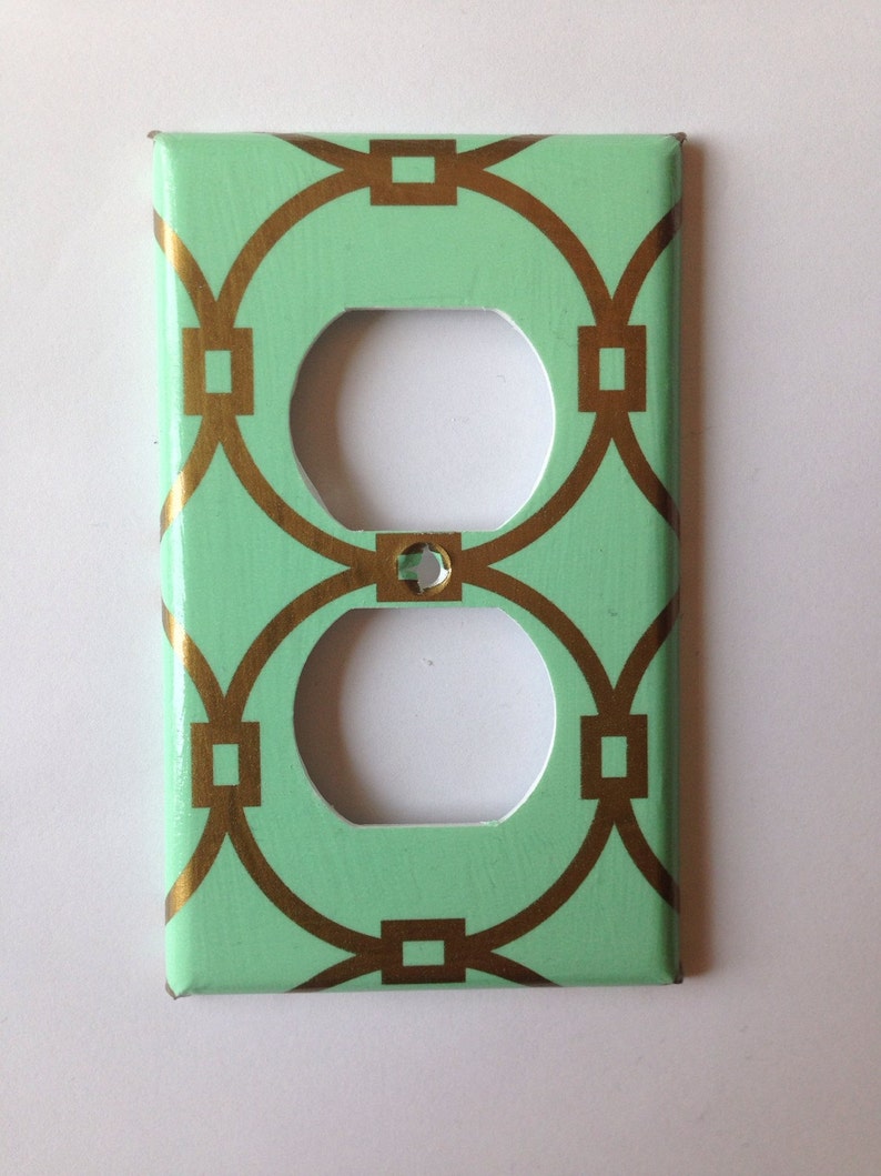 Gold Mint Moroccan Single Light Switch Plate Cover Outlets / Etsy