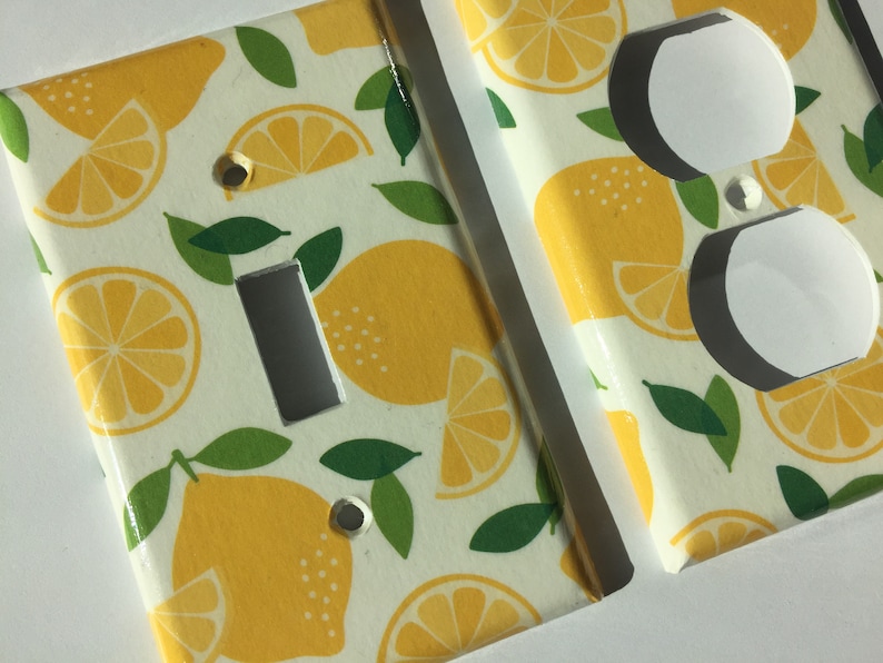Kitchen Decor Light Switch Plate Lemon Decor Lemon Kitchen Etsy