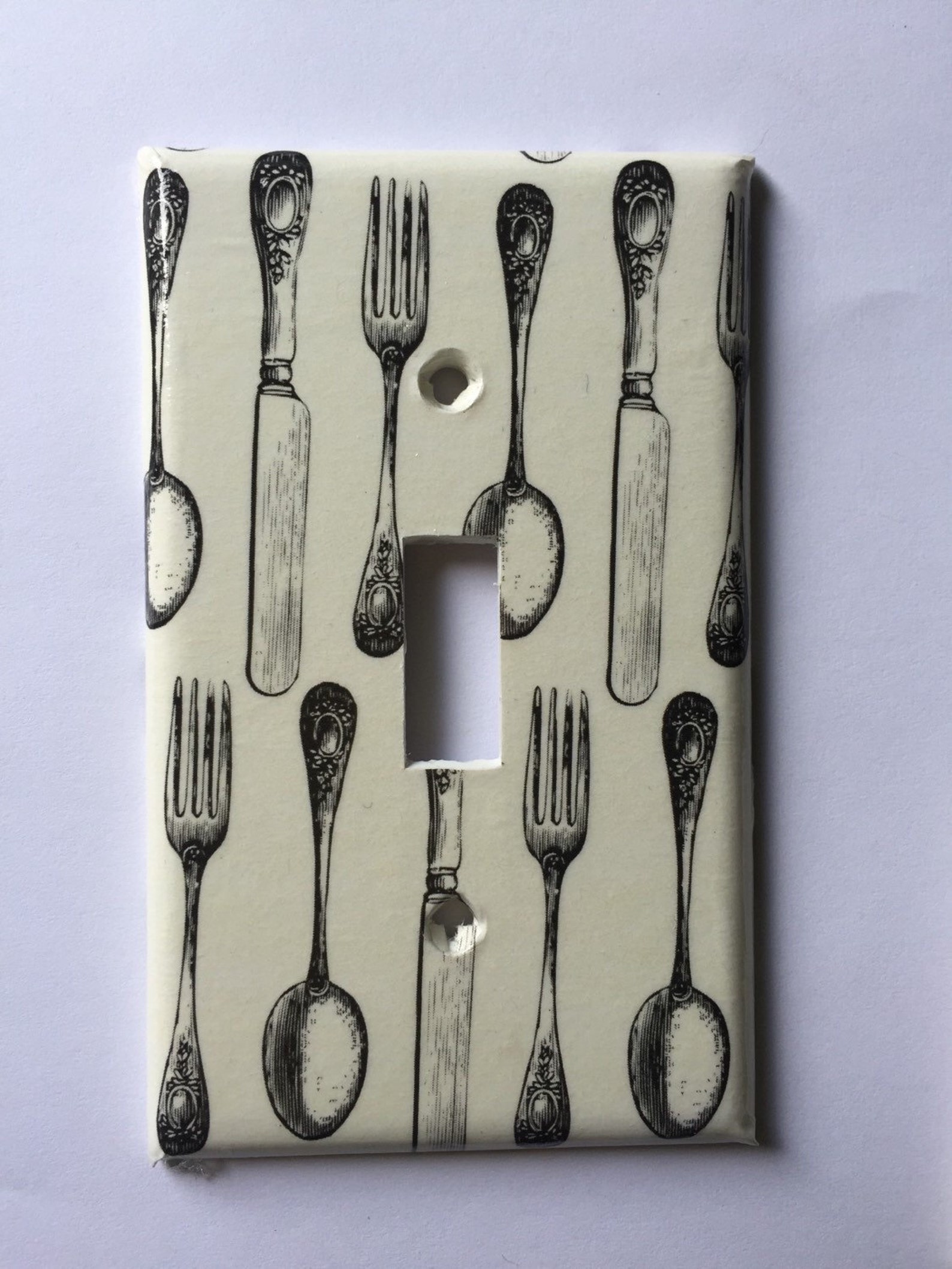 Retro Kitchen Decor Kitchen Light Switch Plate Cover Black Etsy