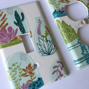 Succulent Decor / Single Light Switch Cover / Succulent Switch Plate / Succulent Gift / Echeveria / Terrarium / Succulent Wall Art