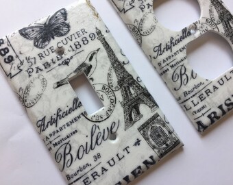 Paris Decor, Paris Light Switchplate Cover, Paris Bedroom Decor, Paris Nursery, French Decor, Paris Bathroom, Eiffel Tower