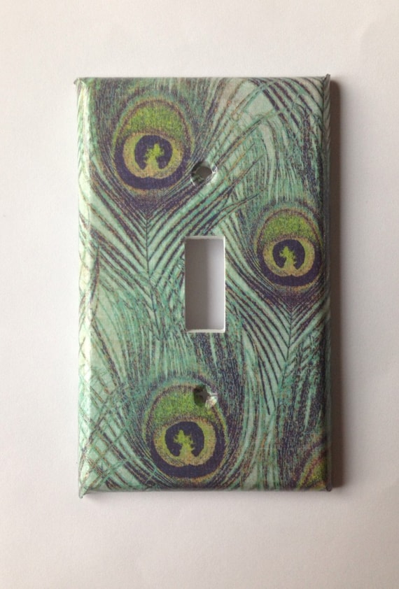 Peacock Decor Light Switch Plate Cover Peacock Bedroom Peacock Bathroom Peacock Nursery Teen Room Decor Peacock Wall Art