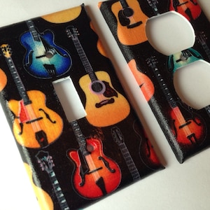 Guitar Single Light Switch Cover Guitar Bedroom Decor Band Teacher Gift Music Guitar Room Decor Rock and Roll Bachleor Pad Dad