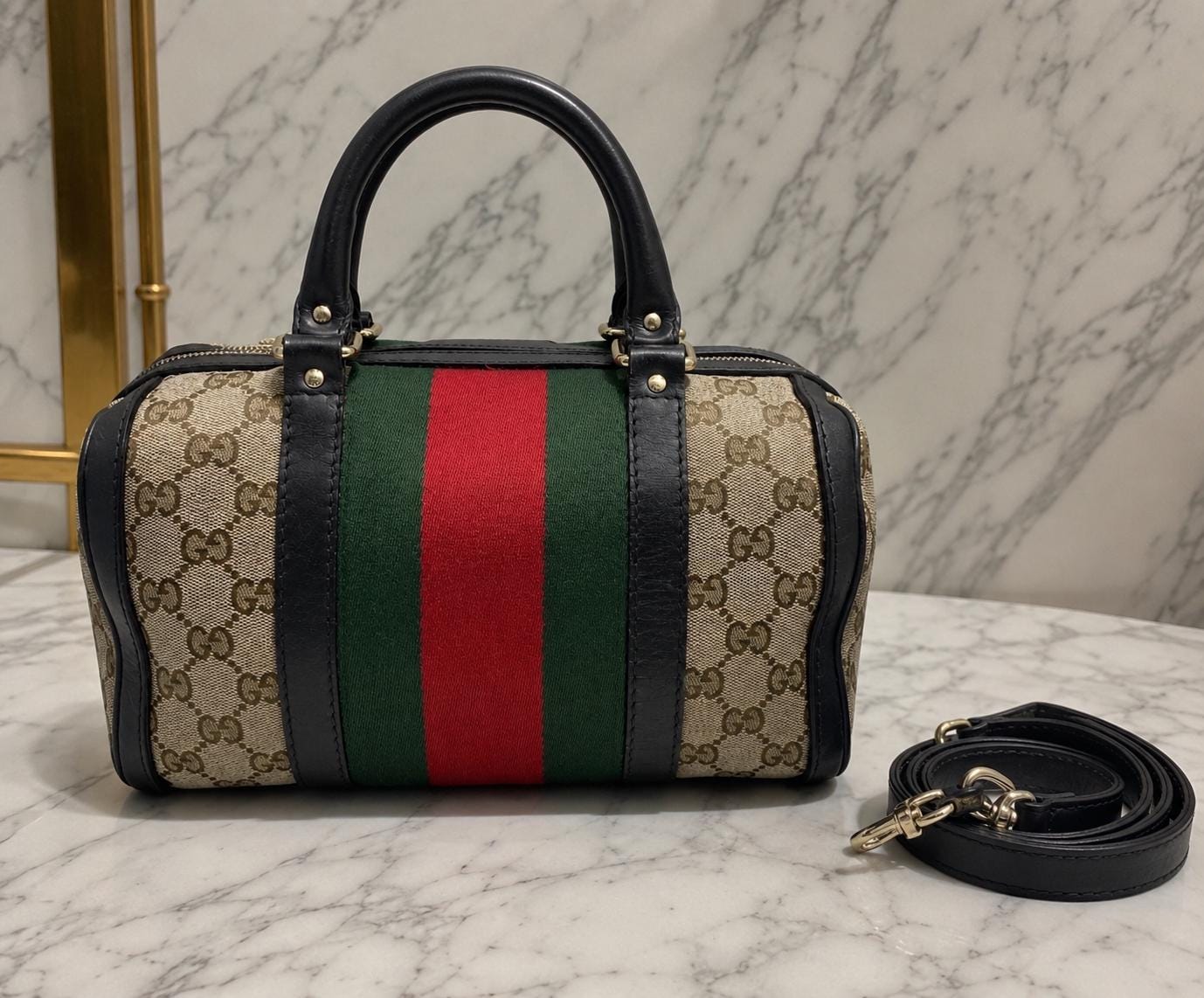Vintage Gucci Boston Bag - Etsy