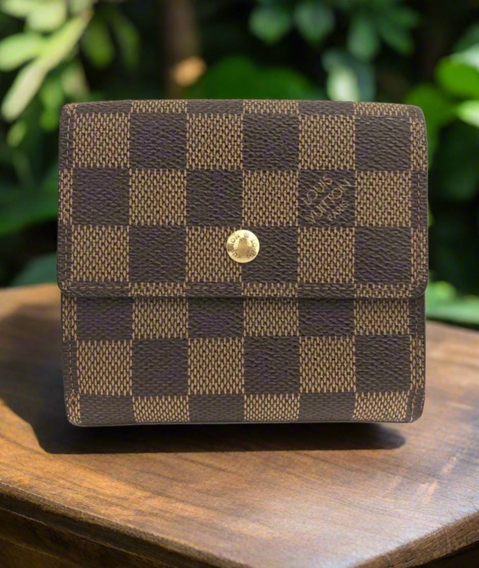 Authentic Louis Vuitton Damier Portefeiulle Elise Trifold Wallet