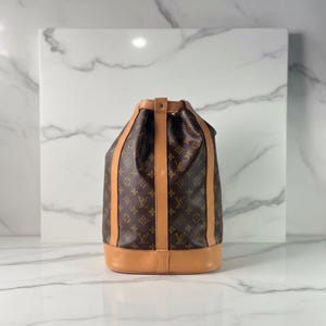 Louis Vuitton Monogram Canvas Brown/Tan Drawstring Backpack Louis Vuitton Randonnée Monogram Canvas Brown Backpack Bag  main image 3