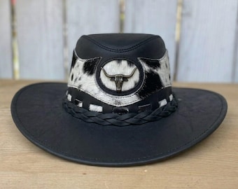 Kapelusz kowbojski z prawdziwej skóry bydlęcej | Styl festiwalu Western Ranch