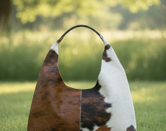 Cowhide Hobo Bag: Genuine Leather Hair-on-Hide western style free delivery