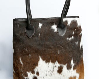 Cowhide customized Tote Bag: Handmade Western Style Purse