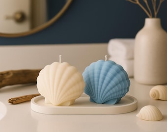 Handgemachte Seashell Sojawachskerze: Veganes Wohndekor