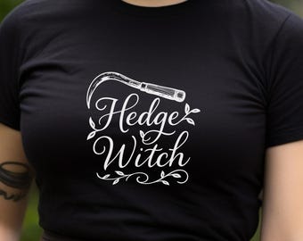 Chemise sorcière haie : t-shirt en toile Bella 3001, t-shirt graphique sorcellerie botanique, esthétique cottage