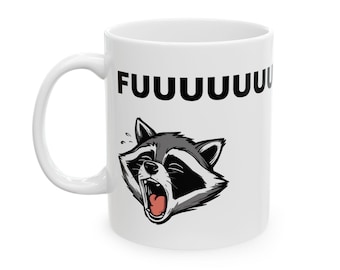 Ahh, stressé, tasse drôle de raton laveur, tasse à café drôle, raton laveur mignon, cadeau pour les amoureux des animaux, art mignon et original, tailles 11 oz et 15 oz