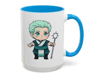 Wicander Halovar Mug: Campaign Four But Cute, Color Accent Ceramic Coffee Cup, Critical Role DnD