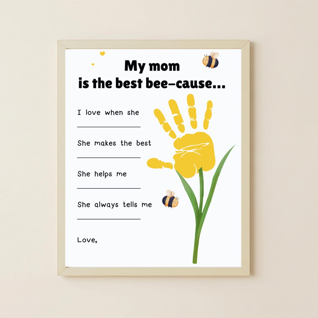 Mothers Day Handprint Craft Bundle, Flower Handprint Art Printable ...