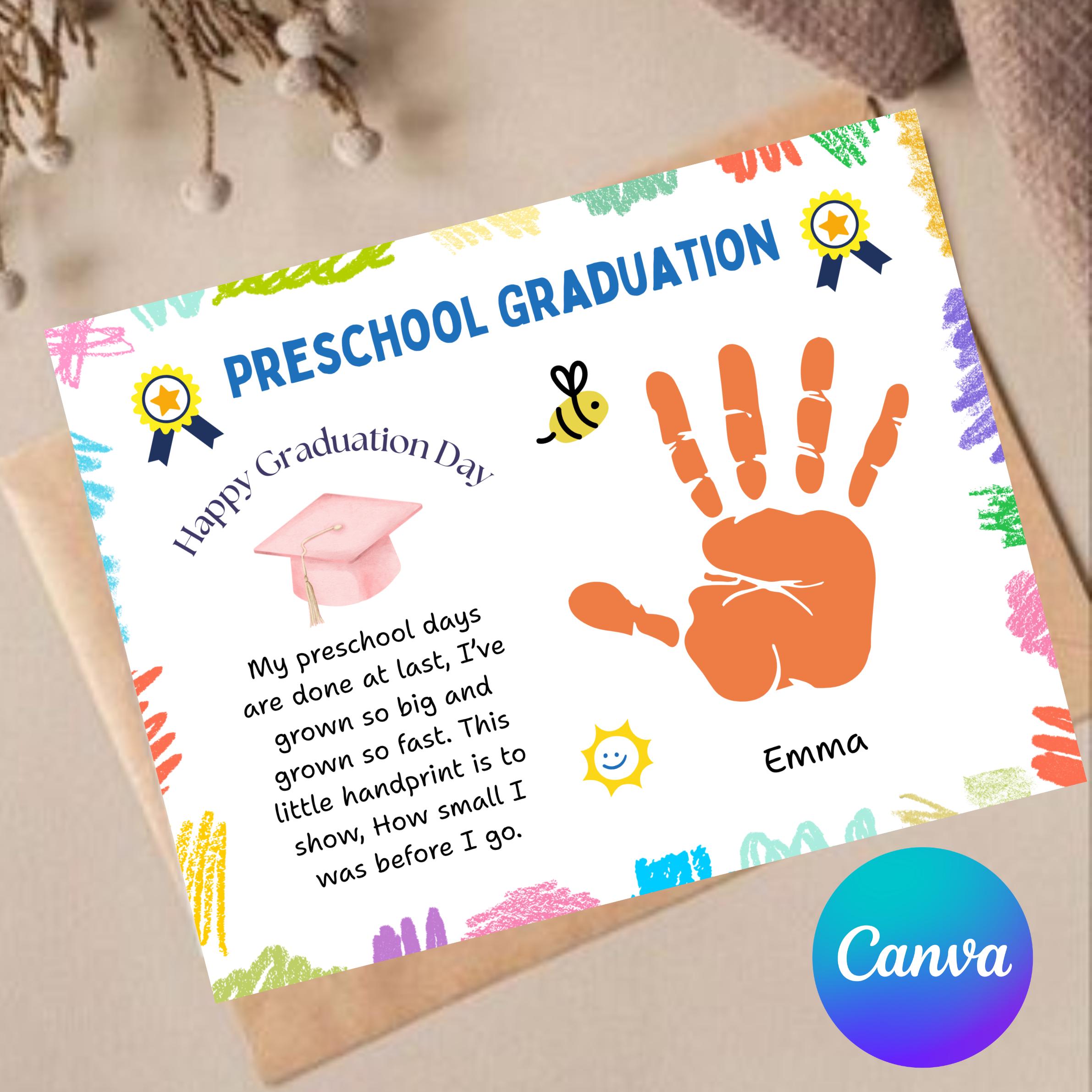 Preschool Graduation Handprint Craft Printable Last Day of School ...