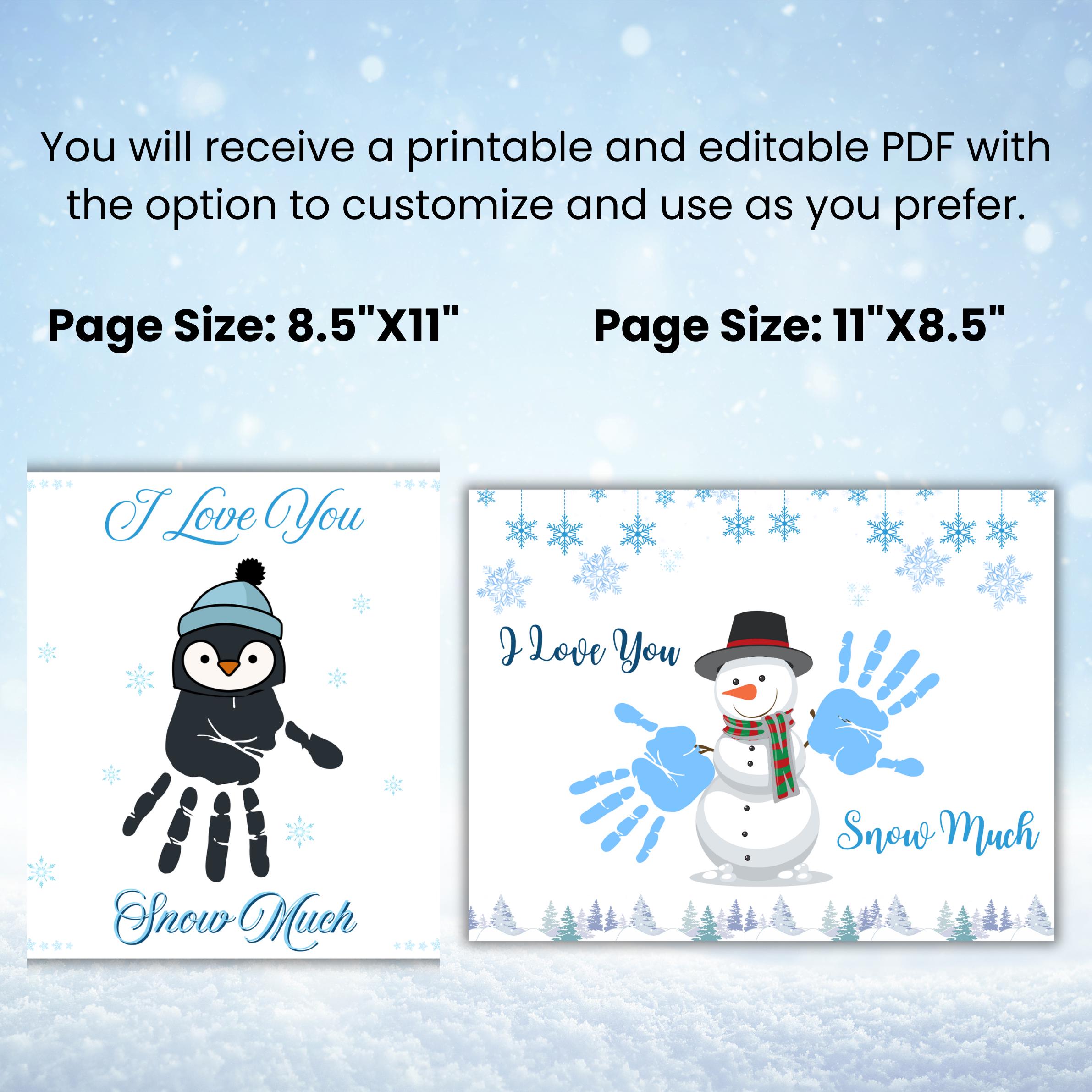 15 Winter Handprint and Footprint Craft Bundle, Snowman Handprint Art ...