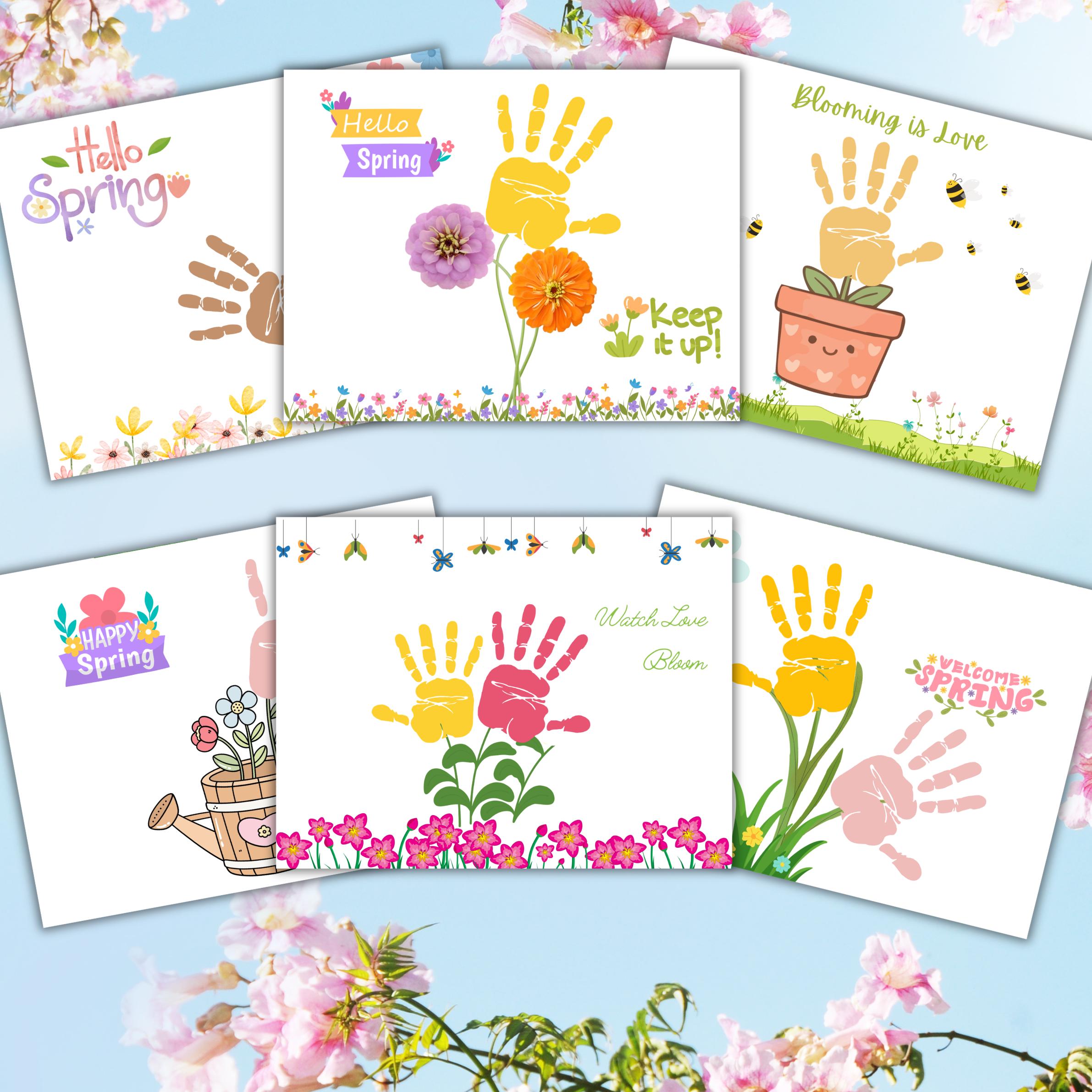 Spring Handprint Craft, Printable Art, Toddler Preschool Spring Art ...