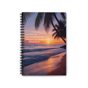 Inspiring Spiral Notebook with Uplifting Quote, Motivational Journal, Beach Scene, Travel Diary, Gift for Students, Encouragement Notepad