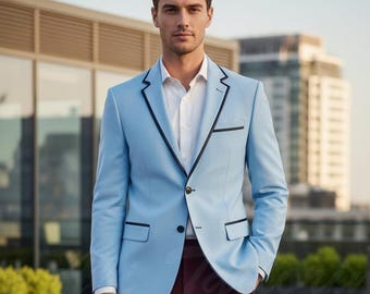 Herren Himmelblauer Maßanzug | Custom Fit | Hochwertige formelle & Bürokleidung
