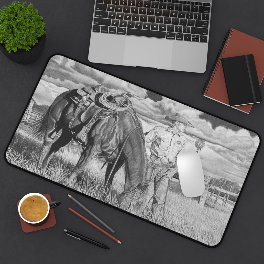 Desk Mat - Western Decor, Cowboy Office Accessory, Rustic Home Office ...