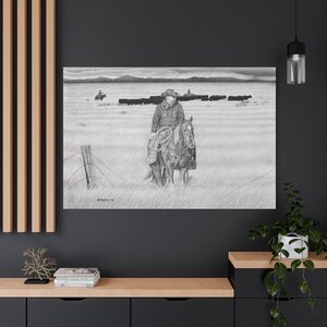 The Passing Storm, western art on canvas