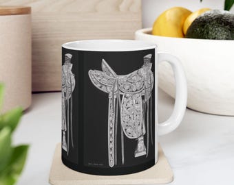 Ceramic coffee mug, western style