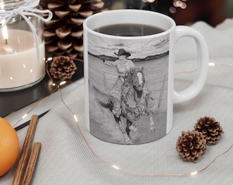 Ceramic coffee mug, western style