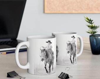 Ceramic coffee mug, western style