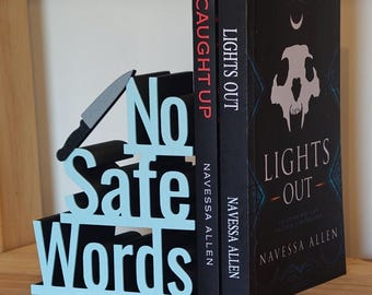 Adorno de estantería "No Safe Words" / Regalo para apagar las luces / Navessa Allen / Decoración de romance oscuro / Sujetalibros