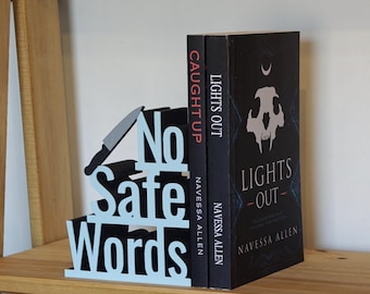 Adorno de estantería "No Safe Words" / Regalo para apagar las luces / Navessa Allen / Decoración de romance oscuro / Sujetalibros