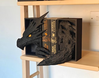 Dragon Book Ends | Fourth Wing Tairn | 3D Printed Fantasy Bookends | Bookish Gift