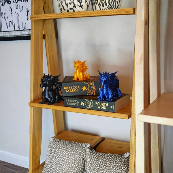 Fourth Wing Inspired Bookish Three Dragon Set Bookshelf Decor