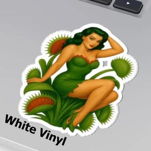 Carnivorous Pin-Ups – Venus Flytrap Sticker 3&quot; Kiss-Cut (White Vinyl, 3&quot;)