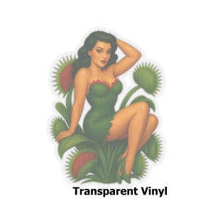 Carnivorous Pin-Ups – Venus Flytrap Sticker 3&quot; Kiss-Cut (Transparent Vinyl, 3&quot;)