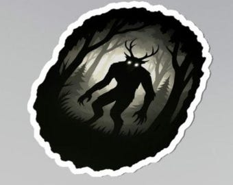 Wendigo Sticker Cryptid Vinyl Sticker Monster Decal Creepy Cute Dark Fantasy Laptop Water Bottle Sticker - Aberration