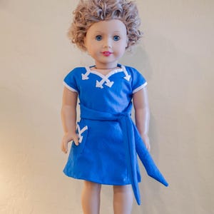 i love lucy blue dress Vntg Blue Polka Dot Maxi Swing Dress With Sailor Collar USA Union I Love Lucy