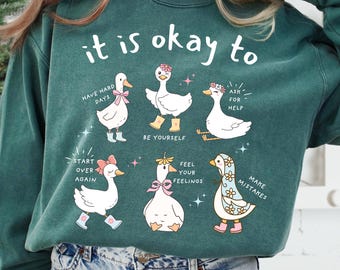 Cute Goose Motivational Png for Shirt, Mental Health Png, School Counsellor Png, Words Of Affirmation Png, Mental Health Awareness Png