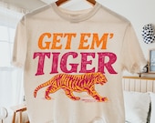 Get Em' Tiger PNG, Tiger Sublimation Design, Retro Shirt Design, Trendy Png Design, Distressed Png, Preppy Png, Digital Download, Girly Png