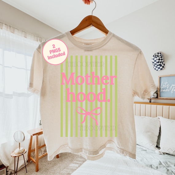 Striped Coquette Motherhood PNG, Trendy Mama Sublimation Design, DYI Gift for Mother's Day, Preppy Mom Shirt Design, Trending Shirt Design