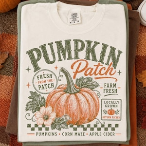 Retro Kürbis Flecken Png Trendy Herbst Sublimationsdesign, Vintage Herbst Shirt Design, beunruhigter Herbst Png, Bauernhof frischer Kürbis Png Bild 5