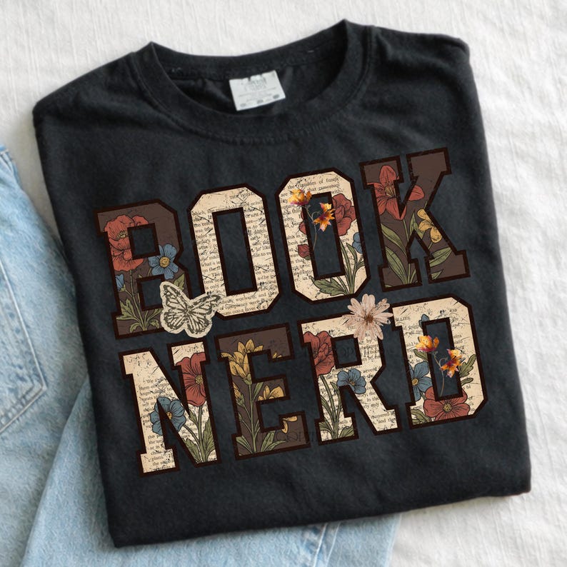 Trendy Book Nerd Png, Book Worm Png, Retro Bookish Sublimation Design, Shirt Design for Book Lover, Preppy Reading Graphic, Librarian Png image 1