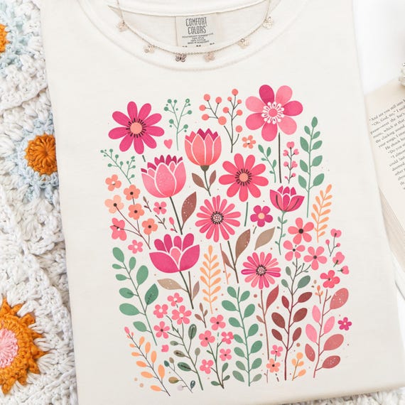 Trendy Floral PNG | Retro Wildflower Bouquet Sublimation Design | Vintage Floral PNG, | Boho Flowers Png, Trendy Png Design, Boho Png