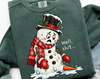 Well Shit Funny Christmas Png, Dark Humor SnowMan Shirt Design, Trendy Xmas Sublimation Design