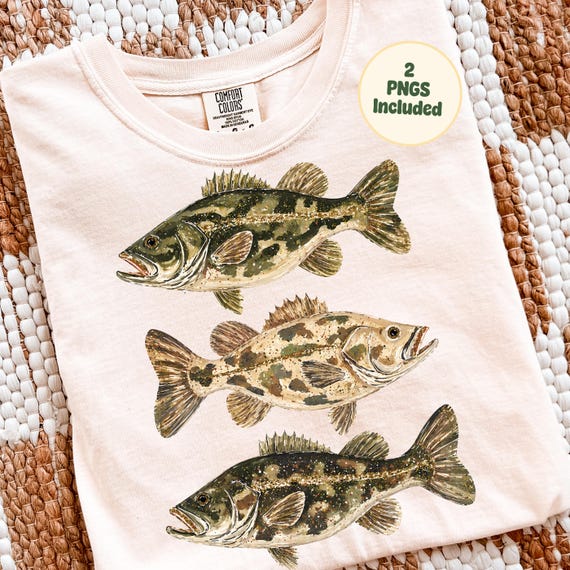 Preppy Fish Png, Trendy Camo Bass Sublimation Design, Fishing Png, Summer Shirt Design, Trending Lake Life Png, Girly Cottage Life Png