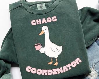 Chaos Coordinator PNG, Cute Goose Png, Funny Goose Design For Shirt, Trendy Sublimation Design For Manager, Mother or Supervisor, Preppy PNG